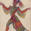 Custume design for Puskin play (Fire bird) 1946 gouache  22x15